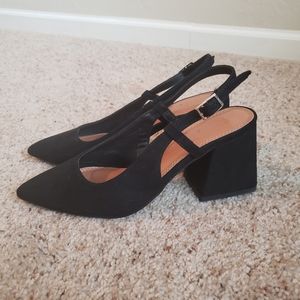 Black suede heel